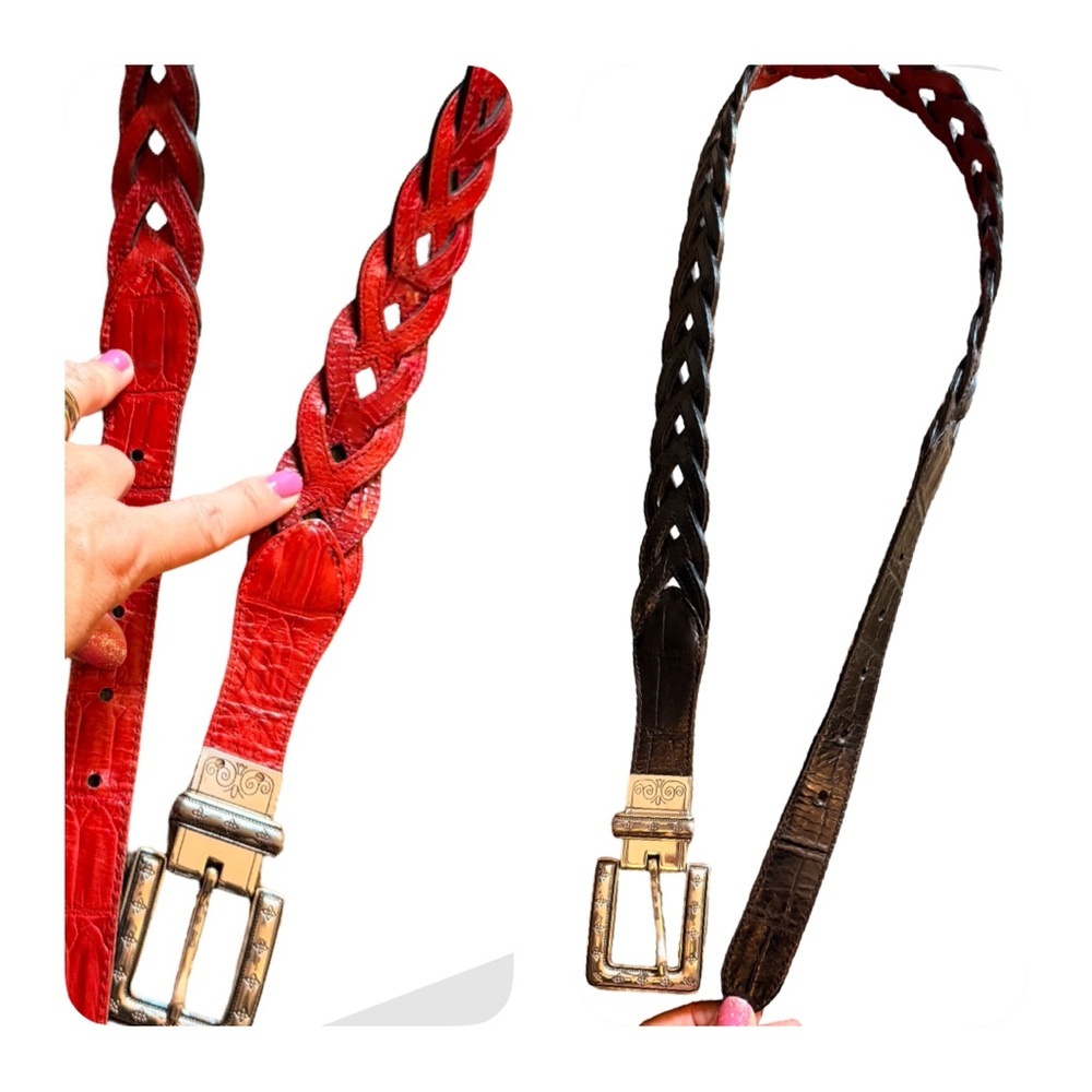 Vintage Brighton Reversible Belt – Black to Red - Picture 2 of 16